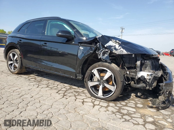 2022 Audi Q5 S line Premium Plus with VIN WA1EAAFY8N2054528, listed as a Copart auction lot 53096145 with 47,887 mi miles and Salvage Title. Bid and sale history available at DreamBid. Image 4.