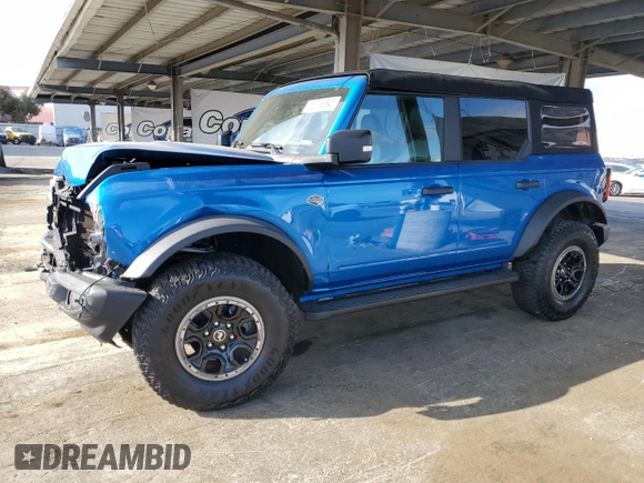 2022 Ford Bronco with VIN 1FMEE5DP1NLA82589, listed as a Copart auction lot 58793645 with 34,471 mi miles and Salvage title. Bid and sale history available at DreamBid. Image 1.
