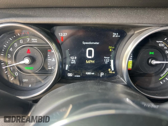 2023 Jeep Wrangler Sahara with VIN 1C4JJXP65PW627241, listed as a Copart auction lot 55661585 with 9,282 mi miles and Clean Title. Bid and sale history available at DreamBid. Image 8.