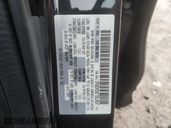 2024 Mazda CX-5 2.5 S Carbon Edition with VIN JM3KFBCL8R0406542, listed as a Copart auction lot 86442034 with 8,063 mi miles and Non Repairable. Bid and sale history available at carsss.com. Image 15.