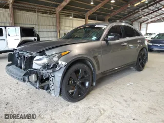 2017 Infiniti QX70 with VIN JN8CS1MU0HM141332, listed as a Copart auction lot 37035124 with 110,791 mi miles and Salvage Title. Bid and sale history available at carsss.com. Image 1.