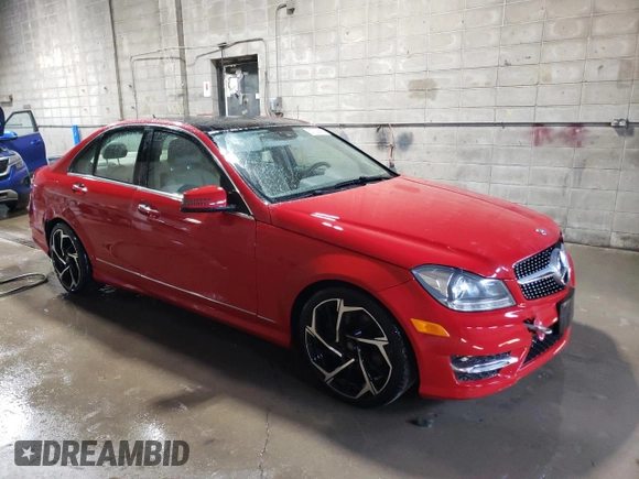 2014 Mercedes-Benz C with VIN WDDGF8AB6EG202289, listed as a Copart auction lot 51733915 with 129,245 mi miles and Salvage Title. Bid and sale history available at carsss.com. Image 4.