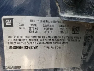 2012 Buick LaCrosse Premium 3 with VIN 1G4GH5E30CF297291, listed as a Copart auction lot 48054945 with 201,325 mi miles and Salvage Title. Bid and sale history available at carsss.com. Image 13.