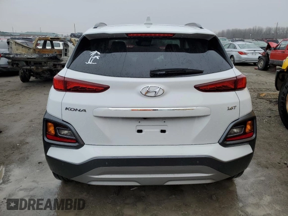 2021 Hyundai Kona Ultimate with VIN KM8K53A54MU657397, listed as a Copart auction lot 69861792 with 23,127 mi miles. Bid and sale history available at carsss.com. Image 6.