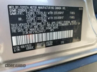 2024 Toyota RAV4 LE with VIN 2T3K1RFV1RC284617, listed as a Copart auction lot 46252955 with 27,881 mi miles and Salvage Title. Bid and sale history available at carsss.com. Image 13.