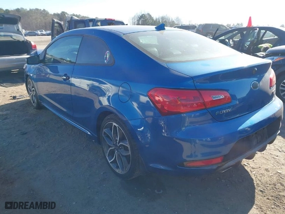 2015 Kia Forte Koup SX with VIN KNAFZ6A38F5263759, listed as a IAAI auction lot 41132863 with 118357 miles. Bid and sale history available at carsss.com. Image 3.