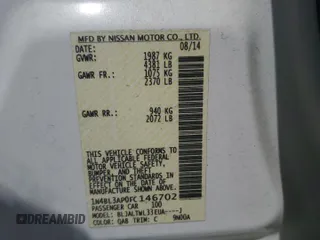 2015 Nissan Altima SL z VIN 1N4BL3AP0FC146702, wystawiony jako Copart lot #57381575 z przebiegiem 53 415 mil mil oraz Szkoda całkowita • Salvage title. Historia ofert i sprzedaży dostępna na DreamBid. Obrazek 12.