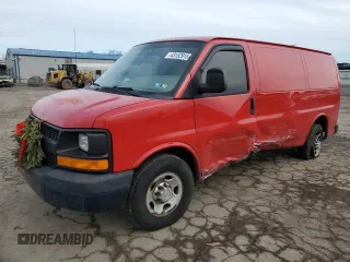 2012 Chevrolet Express Cargo Van with VIN 1GCWGFCA6C1148181, listed as a Copart auction lot 43152915 with 144,212 mi miles and Salvage Title. Bid and sale history available at carsss.com. Image 1.