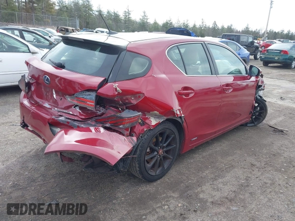 2012 Lexus CT 200h with VIN JTHKD5BH3C2117141, listed as a IAAI auction lot 41945848 with 100,299 mi miles and . Bid and sale history available at DreamBid. Image 4.