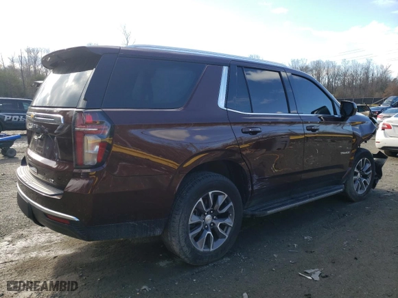 2023 Chevrolet Tahoe LT with VIN 1GNSKNKD0PR196907, listed as a Copart auction lot 47220285 with 20,152 mi miles and Salvage Title. Bid and sale history available at carsss.com. Image 3.