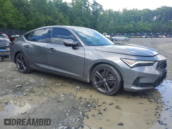 2023 Acura Integra w/A-Spec Package with VIN 19UDE4H33PA025604, listed as a Copart auction lot 57311985 with 25,323 mi miles and Salvage title. Bid and sale history available at DreamBid. Image 4.