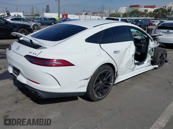 2022 Mercedes-Benz AMG GT with VIN W1K7X5KB9NA052756, listed as a IAAI auction lot 41592971 with 21,418 mi miles. Bid and sale history available at carsss.com. Image 4.