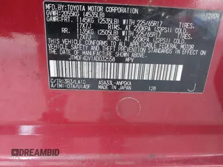 2010 Toyota RAV4 Limited with VIN JTMDF4DV1AD032558, listed as a IAAI auction lot 42247106 with 117,841 mi miles and . Bid and sale history available at DreamBid. Image 9.
