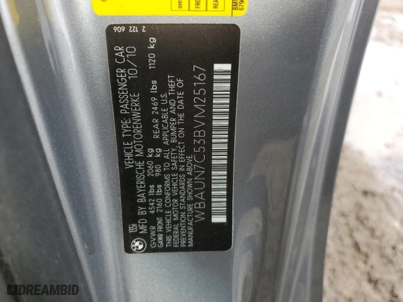 2011 BMW 1 Series 135i with VIN WBAUN7C53BVM25167, listed as a Copart auction lot 80365734 with 0 mi miles and Salvage Title. Bid and sale history available at carsss.com. Image 14.