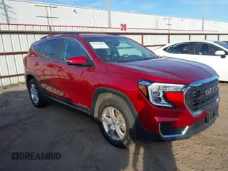 2022 GMC Terrain SLE with VIN 3GKALMEV6NL129916, listed as a IAAI auction lot 41083666 with 81,206 mi miles. Bid and sale history available at carsss.com. Image 1.