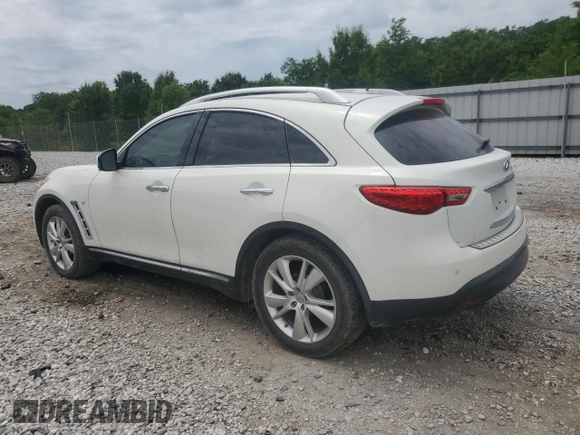 2015 Infiniti QX70 with VIN JN8CS1MU7FM381300, listed as a Copart auction lot 58246015 with 142,043 mi miles and Clean title. Bid and sale history available at DreamBid. Image 2.