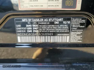 2011 Mercedes-Benz S-Class S 550 with VIN WDDNG8GB4BA368949, listed as a Copart auction lot 43427675 with 85,136 mi miles and Salvage Title. Bid and sale history available at carsss.com. Image 12.