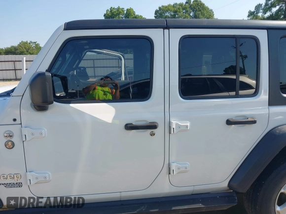 2020 Jeep Wrangler Unlimited Sport S with VIN 1C4HJXDG9LW237507, listed as a IAAI auction lot 42377928 with 48,217 mi miles and . Bid and sale history available at DreamBid. Image 14.