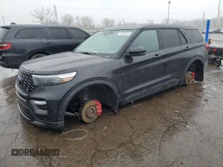 2022 Ford Explorer ST z VIN 1FM5K8GC7NGA49592, wystawiony jako Copart lot #51261825 z przebiegiem Nie podano mil oraz Czysty tytuł • Clean title. Historia ofert i sprzedaży dostępna na DreamBid. Obrazek 1.