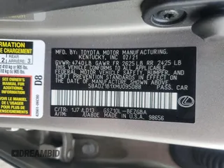 2021 Lexus ES 350 with VIN 58ADZ1B1XMU095088, listed as a Copart auction lot 55214265 with 46,418 mi miles and Salvage Title. Bid and sale history available at DreamBid. Image 12.