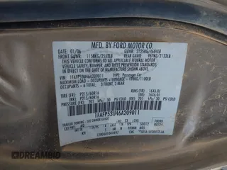 2006 Ford Taurus SE with VIN 1FAFP53U46A209011, listed as a IAAI auction lot 42667062 with 155,033 mi miles and . Bid and sale history available at DreamBid. Image 9.