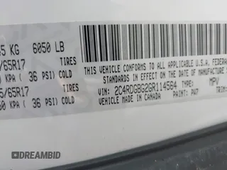 2016 Dodge Grand Caravan SE with VIN 2C4RDGBG2GR114564, listed as a IAAI auction lot 41838735 with 103,348 mi miles and . Bid and sale history available at DreamBid. Image 9.
