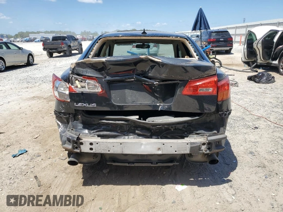 2006 Lexus IS 250 with VIN JTHBK262665022280, listed as a Copart auction lot 54563265 with 196,580 mi miles and Salvage Title. Bid and sale history available at DreamBid. Image 6.
