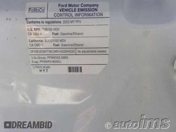 2023 Ford Transit Cargo z VIN 1FTBR1X80PKC02609, wystawiony jako IAAI lot #42845487 z przebiegiem 6 879 mil mil oraz . Historia ofert i sprzedaży dostępna na DreamBid. Obrazek 3.
