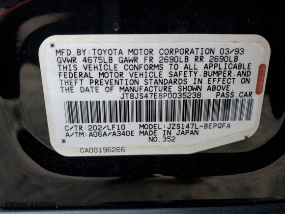 1993 Lexus GS 300 with VIN JT8JS47E8P0035238, listed as a Copart auction lot 41337235 with 164,464 mi miles and Salvage Title. Bid and sale history available at carsss.com. Image 14.