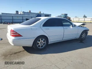 2001 Mercedes-Benz S-Class with VIN WDBNG70J51A201731, listed as a Copart auction lot 48208655 with 110,827 mi miles and Salvage Title. Bid and sale history available at carsss.com. Image 3.