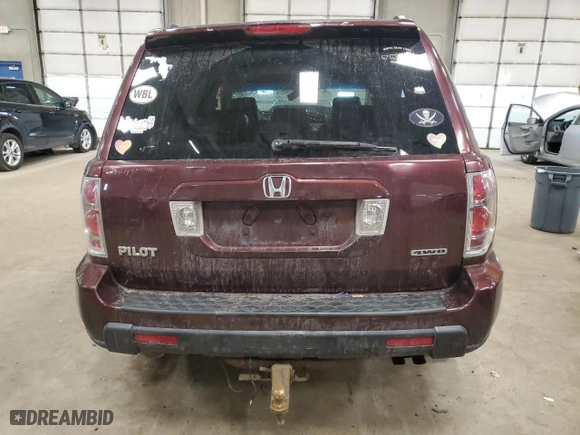 2007 Honda Pilot EX-L with VIN 5FNYF18547B006046, listed as a Copart auction lot 46935205 with 0 mi miles and Salvage Title. Bid and sale history available at carsss.com. Image 6.