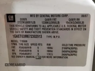2007 GMC Envoy Denali with VIN 1GKET63M672302913, listed as a Copart auction lot 45098115 with 137,810 mi miles and Salvage Title. Bid and sale history available at carsss.com. Image 13.