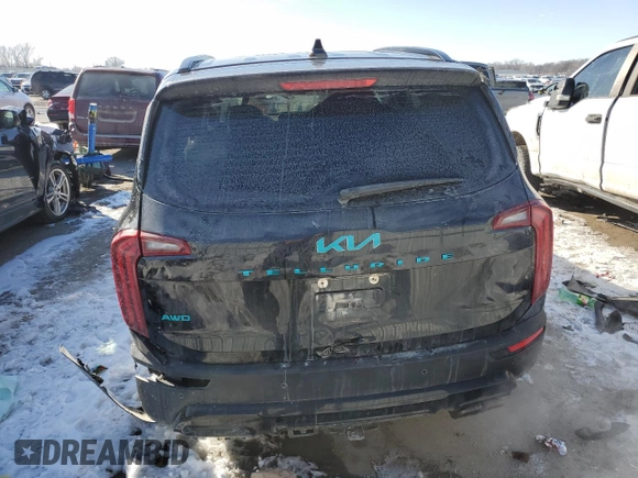 2022 Kia Telluride SX with VIN 5XYP5DHC9NG281139, listed as a Copart auction lot 46356935 with 39,593 mi miles and Salvage Title. Bid and sale history available at carsss.com. Image 6.