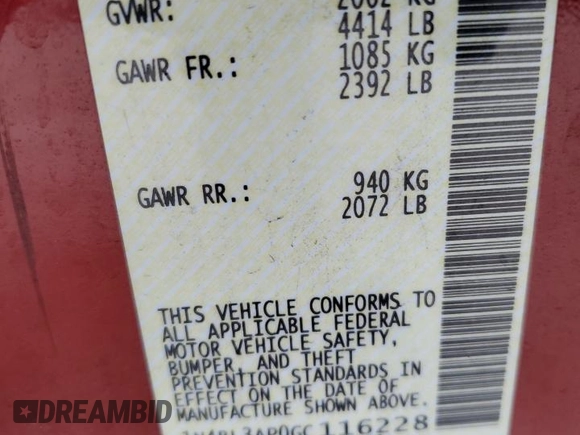 2016 Nissan Altima SL with VIN 1N4BL3AP0GC116228, listed as a Copart auction lot 50741125 with 129,034 mi miles and Salvage title. Bid and sale history available at DreamBid. Image 12.