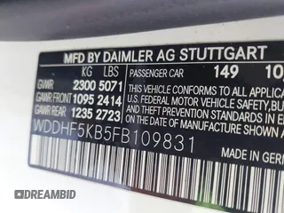 2015 Mercedes-Benz E 350 Sport с VIN WDDHF5KB5FB109831, выставлен на аукционе IAAI как лот 42345153 с пробегом 180 437 миль миль и . История ставок и продаж доступна на DreamBid. Изображение 9.