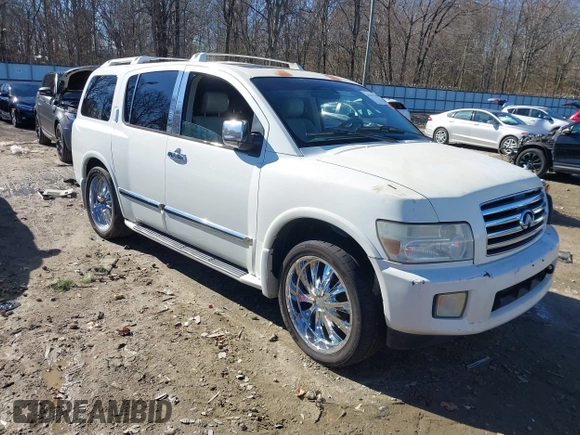 2005 Infiniti QX56 with VIN 5N3AA08C25N806337, listed as a IAAI auction lot 41317749 with 1 mi miles. Bid and sale history available at carsss.com. Image 1.