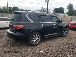 2012 Infiniti QX56 8-passenger with VIN JN8AZ2NC1C9315502, listed as a Copart auction lot 71638734 with 146,518 mi miles and Salvage Title. Bid and sale history available at carsss.com. Image 3.