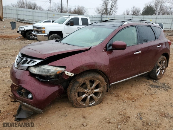 2012 Nissan Murano SV with VIN JN8AZ1MW5CW224885, listed as a Copart auction lot 44150635 with 0 mi miles and Salvage Title. Bid and sale history available at carsss.com. Image 1.