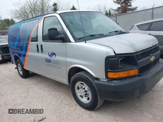 2010 Chevrolet Express Cargo Van with VIN 1GCZGFBA5A1170099, listed as a IAAI auction lot 42155958 with 400,854 mi miles. Bid and sale history available at carsss.com. Image 1.