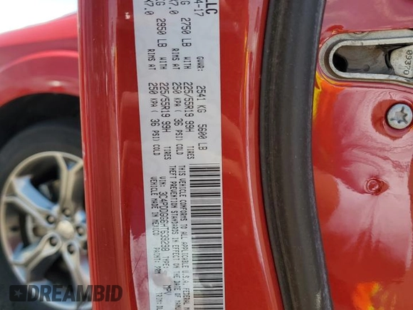 2017 Dodge Journey Crossroad Plus with VIN 3C4PDDGG6HT639298, listed as a Copart auction lot 55097135 with 39,203 mi miles and Salvage title. Bid and sale history available at DreamBid. Image 13.