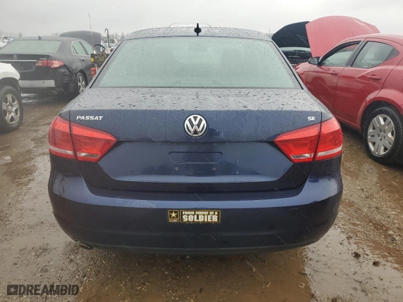 2013 Volkswagen Passat SE w/Sunroof with VIN 1VWBH7A37DC085293, listed as a Copart auction lot 43170875 with 93,816 mi miles and Salvage Title. Bid and sale history available at carsss.com. Image 6.