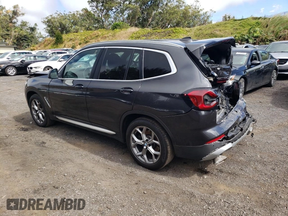2024 BMW X3 sDrive30i with VIN 5UX43DP01R9V58548, listed as a Copart auction lot 47948765 with 23,363 mi miles and Salvage Title. Bid and sale history available at DreamBid. Image 2.