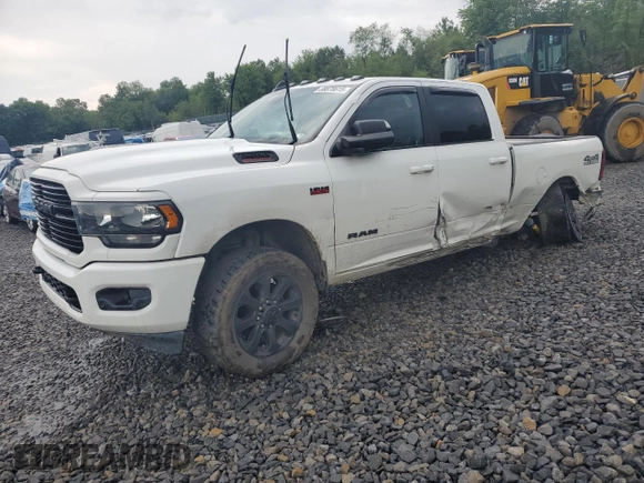 2021 Ram 2500 Big Horn with VIN 3C6UR5DJ2MG524699, listed as a Copart auction lot 59878615 with 87,587 mi miles and Salvage title. Bid and sale history available at DreamBid. Image 1.