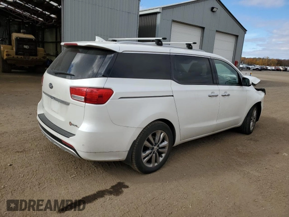 2018 Kia Sedona SX-L with VIN KNDME5C18J6370387, listed as a Copart auction lot 77415064 with 126,828 mi miles and Salvage Title. Bid and sale history available at carsss.com. Image 3.