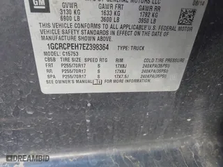 2014 Chevrolet Silverado 1500 Work Truck with VIN 1GCRCPEH7EZ398364, listed as a IAAI auction lot 40852604 with 185,998 mi miles. Bid and sale history available at carsss.com. Image 9.