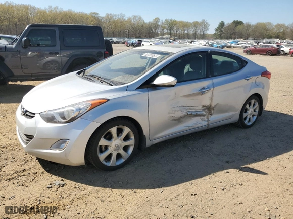 2013 Hyundai Elantra Limited with VIN KMHDH4AE1DU631135, listed as a Copart auction lot 50702655 with 307,563 mi miles and Salvage Title. Bid and sale history available at carsss.com. Image 1.