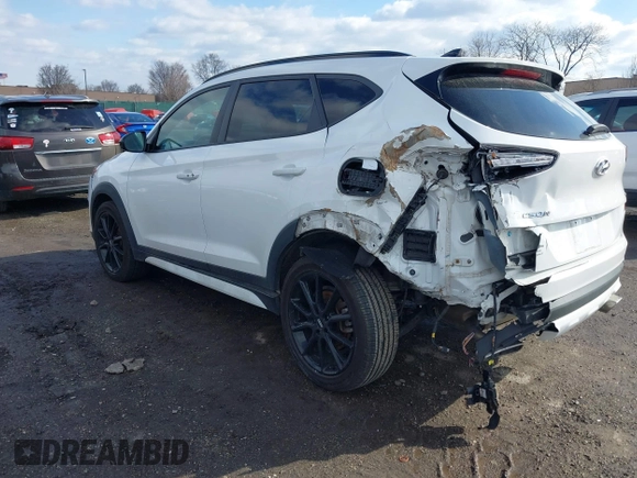 2019 Hyundai Tucson Ultimate with VIN KM8J3CAL2KU949093, listed as a IAAI auction lot 41446521 with 58,446 mi miles. Bid and sale history available at carsss.com. Image 3.