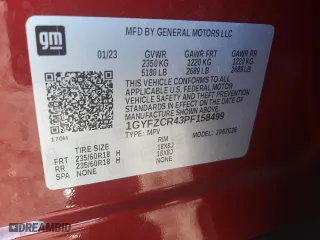 2023 Cadillac XT4 FWD Premium Luxury with VIN 1GYFZCR43PF158499, listed as a Copart auction lot 58021974 with 9,497 mi miles and Salvage Title. Bid and sale history available at carsss.com. Image 12.