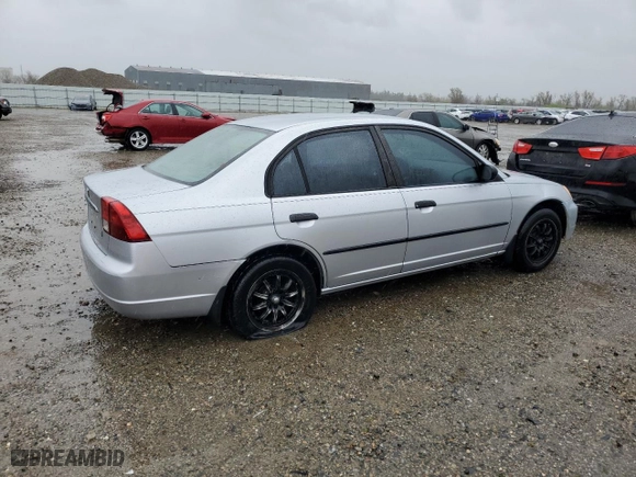 2003 Honda Civic DX with VIN 2HGES16173H561576, listed as a Copart auction lot 48469525 with 203,903 mi miles and Salvage Title. Bid and sale history available at carsss.com. Image 3.