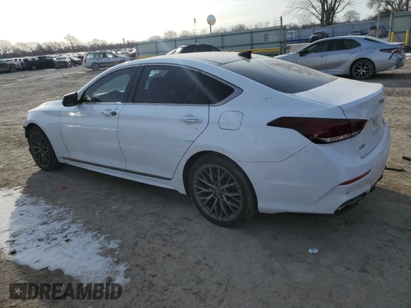 2018 Genesis G80 Sport with VIN KMHGN4JB1JU233446, listed as a Copart auction lot 44555625 with 89,291 mi miles and Salvage title. Bid and sale history available at DreamBid. Image 2.